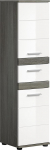xonox.home - Blake Standing Cabinet 35 x 134 x 31 cm eesmine valge k&otilde;rgl&auml;ikega korpus Smoky Silver Nb - K&otilde;rge vannitoakapp Vannitoakapp - kaasaegne, ruumikas ja funktsionaalne