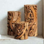 Puidust sammas Lillestend tahke Xilon K&otilde;rgus 60 cm Teakist juurtega puidust pjedestaal sammas / lillesammas / ese koos puidust sertifikaadiga