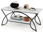 LIFEZEAL kohvilaud, marmorne v&auml;limus, kaasaegne elutoa laud metallraamiga, 2 tasandit, ristk&uuml;likukujuline k&uuml;ljelaud, diivanilaud, kohvilaud elutuppa, magamistuppa, kontorisse, 100 x 50 x 46 cm (valge + must)