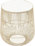 Kare Design Beam k&uuml;ljelaud, valge/kuldne, &uuml;mmargune, 27 cm l&auml;bim&otilde;&otilde;t, marmorist lauaplaat, kohvilaud, &ouml;&ouml;kapilaud, terasraam, 35 x 32 x 32 cm (K x L x S)