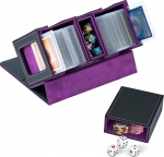 Kaardipaki kahekihiline kast MTG jaoks, 2 Commander displeid, mahutab 200 topeltpakendatud kaarti koos kuubiku lahtriga, Trading Card Box Magic Commander TCG CCG EDH kaartide jaoks Black/Purple