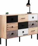 IDMarket - 3 ukseline 3 sahtliga k&uuml;ljepaneel 110cm Sacramento Industrial Design