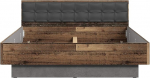 FORTE Clif voodis&uuml;steem, lamamispind 180 x 200 cm, puukomposiit, vana - Wood Vintage / betoonilahendus tumehall, 209,9 x 187,5 x 91,7 cm