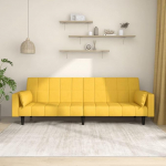 LAPOOH Schlafsofa 2-Sitzer mit 2 Kissen Gelb Stoff, Loungesofa, Diivanid ja diivanid, Relaxsofa, Couch f&uuml;r Wohnzimmer - 375838