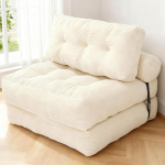 Kokkupandav diivanvoodi, teisaldatav diivanitool koos pehmendusega, 3-in-1 diivanvoodi, madrats seljatoega, kaasaskantav toolvoodi, mugav p&otilde;randale m&otilde;eldud diivan lounge magamistuppa, elutuppa (beež)