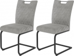 JIEXI Swing Chair S&ouml;&ouml;gitoa komplekt 2 - Cantilever polsterdatud tool eriti paksude istmepatjadega, kangakattega hall ja tepitud seljatugi, metallist jooksjad stabiilsed kuni 113 kg (helehall 2 tooli)