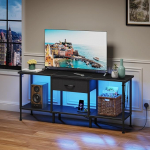 Pistikupesaga TV-kapp LED-valgustusega TV-kapp TV-pink TV-kapp TV-kapp TV-kapp lauaplaat kuni 55 50-tollise televiisori jaoks elutuppa magamistuppa mustana