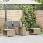5-TLG. Garten-Sofagarnitur Poly Rattan mit Kissen und stapelbarer Eigenschaft in Schwarz