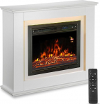 Juskys elektrikamin 1000/2000 W koos k&uuml;ttekehaga, kamin, leegiefekt, kaugjuhtimispult, LED-valgustus ja taimeri - elektrikamin seisev kamin, valge