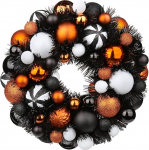 33 cm Halloween p&auml;rg, Halloween aia dekoratsioon, Halloween p&auml;rg esiuksele, tervitusp&auml;rg, Halloweeni dekoratsioon, purunemiskindel Halloweeni pallikoristus, j&otilde;ulup&auml;rg &otilde;uealal