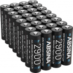 ABSINA AA laetav aku, 2900, pakk 32-st, NiMH AA aku 1,2 V & min. 2650 mAh, laetavad akud AA suure energiatarbimisega seadmetele, AA akud v&auml;lklambi, Wii ja Xbox kontrolleri jaoks.