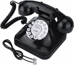 Lintatelefon Retro Vintage Telefon Lintatelefon koos Dial Nostalgia juhtmega Telefon Vana telefon nuppu Telefon juhtmega Kodukontori kaunistamiseks