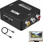 RCA to HDMI Converter 1080P@60Hz, AV to HDMI adapter PS2 Wii Xbox SNES VHS VCR DVD koos USB toitejuhtmega Video Audio Conversion vanade seadmete PAL NTSC SECAM toega HDTV TV jaoks