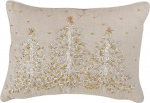 SARO LIFESTYLE L'hiver Design Poly Blend tikitud alla t&auml;idetud j&otilde;ulupuu padi, 14 x 20 tolli, naturaalne