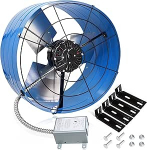 Criditpid 40,6 cm Giebelhalterung Vent Dachbodenventilator, Abluftventilator mit verstellbarem Thermostat f&uuml;r Giebel, Haus, Schuppen, Garage, tragbares Geb&auml;ude, 4A, 1050RPM, 1945CFM, Blau