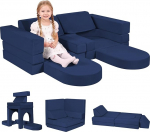 MeMoreCool Play Diivan Voodi Lapsed, vahtpehme ehitusplokkide diivan, Fancy Play Diivan, p&otilde;nev siseruumide m&auml;nguv&auml;ljak lastetoas, Cuddly Corner Ideaalne lastele, sinine