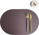 AMDXD komplekt 2 elegantset kohamatti koos rannalauaga, ovaalne, PU nahast lauamatid, Boho, p&ouml;&ouml;ratavad, kahetoonilised, lihtsad, kuumakindlad, lauaplaadid, dekoratiivsed kohvivalged k&ouml;&ouml;gi, kodu, 30 x