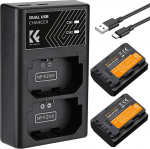 K&F Concept NP-FZ100 Replacement Battery, Pack of 2, 2280 mAh Camera Battery, USB Dual Charger for Sony Alpha 9, A9, Alpha 9R, A9R, Alpha 9S, A9S, A7RIII A7R3, A7 III, A7R4, A7RIV ZV-E10ii Digital