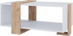 Vicco Aven kohvilaud White Gold Kraft Oak 91,5 x 52 cm koos t&auml;iendava riiuliga raamatutele ja ajakirjadele