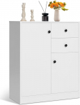GIANTEX k&ouml;&ouml;gikapp 2 ukse ja 2 sahtliga k&ouml;&ouml;gim&ouml;&ouml;bel Modernne elutuba s&ouml;&ouml;gituba 72 x 34 x 85,5 cm Valge