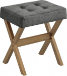 SONGMICS meigitool Pehmendusega jakkum Puust jalgadega jalatugi Magamistoas garderoobi esikus 32 x 42 x 46 cm kiltkivi hall pruun SPF006GN01