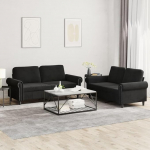 LAPOOH 3202215 2-osaline diivanikomplekt pehmendusega must samet, Lounge diivan, diivanid ja diivanid, Relax diivan, diivan elutuppa