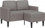 vidaXL 2-kohaline diivan koos Chaise Longue L-kujuga Taupe 125cm kangast 2-kohaline diivan magamistuppa Kahekohaline diivan 2-kohaline diivan L-kujuline