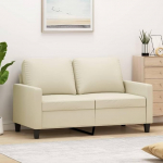 Willood 2-kohaline diivan Lounge diivan diivan k&auml;etugedega seljapatjadega elutoa diivan disain diivan metallist raamiga istumism&ouml;&ouml;bel kahekohaline kreem 120 cm kunstnahast