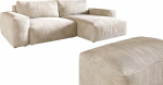 DELIFE Lanzo XL nurgadiivan koos tugitooliga 270 x 180 cm Cord Beige