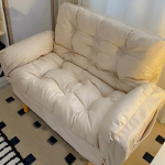 Laisk diivan, diivan, Bean Bag, konverteeritav futon diivan reguleeritavate k&auml;etugede ja seljatoega, Laisk diivan tool k&uuml;ljetaskutega, kokkupandav diivanvoodi, tool, voodi, beež-A