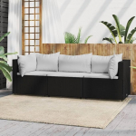 Elutoa m&ouml;&ouml;blikomplekt, diivanikomplektid elutuppa, diivanvoodi, 3-osaline aia salongikomplekt koos padjadega, must pol&uuml; rotangist moodulsofa, moodulsofa, &otilde;uem&ouml;&ouml;bel,