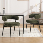 Ya-Home s&ouml;&ouml;gitoa toolid 2 k&ouml;&ouml;gitoolist koos k&auml;etugedega polsterdatud toolid metallraamiga s&ouml;&ouml;gitoas Chenille Green
