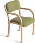 Moderne Massivholz-Esszimmerst&uuml;hle mit Armlehnen, gepolsterter Akzentstuhl f&uuml;r K&uuml;che, Wohnzimmer, B&uuml;ro, Caf&eacute;, maximum Traglast 150 kg, bequem, Gr&uuml;n