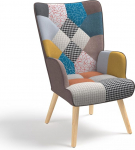 IDMarket - Ivar Skandinaavia tugitool mit mitmev&auml;rvilise Patchwork kangaga