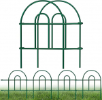 Amagabeli Garden Home Metal Garden Fence, 46 cm x 1505 cm, Pack of 35, Decorative Garden Fence, Pond Fence, Fence Elements, Garden Fences, Decorative Fence, Small Metal, Green DA1492