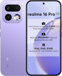 realme 16 Pro 5G nutitelefon, AMOLED-ekraan 6,78" 1.5K 144Hz, 200MP OIS, Selfie-kaamera 50MP, aku 6500mAh, kiirlaadimine 45W, IP68/IP69K veekindel (Orchid Purple, 512, GB, 8, GB)