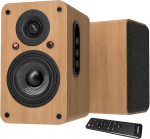 LONPOO aktiivne riiulik&otilde;laripaar, 100 W RMS aktiivne k&otilde;lar 4-tollise s&uuml;sinikkiust bassik&otilde;lariga, Bluetooth 5.3, HDMI ARC, optiline, koaksiaalne, USB, AUX-IN, kaugjuhtimispult (LP-42X kollane)