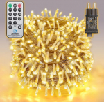SALCAR 20 m 300 LED Fairy Lights j&otilde;ulud koos kaugjuhtimispuldiga, Fairy Lights Outdoor Power 8 režiimiga, taimer ja m&auml;lu, IP44 veekindel, j&otilde;ulukaunistus, pidu, pulm, soe valge
