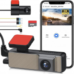 EYPINS Dash Cam auto eesmine tagumine 2K + 1K, 5G Wi-Fi Mini Dual auto kaamera 32GB kaardiga, F1.8 objektiiv, WDR &ouml;&ouml;n&auml;gemine, G-sensor, parkimise j&auml;lgimine, Loop salvestamine, App Control, Dash Cam 160 &deg; lai nurkaga