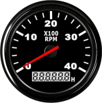 Geloo 85 mm Boat Speedometer Gauge 4000 RPM Speedometer Meter Waterproof for Car Truck Boat Diesel Engine 0-4000 RPM Marine RPM Speedometer Outboard Motor 9-32V
