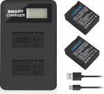 2tk 1600mAh GoPro AHDBT-201/301 kaamera aku koos kahekordse akulaadijaga Gopro Hero 3 3+ AHDBT-301, AHDBT-201 aku jaoks
