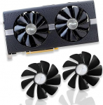 CF1015H12D/FDC10U12S9-C Graafikakaardi jahutusventilaator Sapphire Nitro RX 580 RX 570 RX 480 VGA graafikakaardile (must, 2 tk)