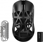 ATTACK SHARK R2PRO 45g &uuml;likerge magneesiumsulamist hiir, PixArt PAW3950 sensor, 42000 DPI, 8000Hz traadita k&uuml;sitluskiirus, 2.4G/BT/Wired Gaming Mouse G502, spiraalkaabliga, PC/Mac, must