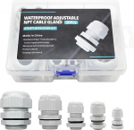 20-teiliges IP68 wasserdichtes Kabelverschraubungs-Set - Nylon NPT verstellbare Anschl&uuml;sse (1/4 Zoll, 3/8 Zoll, 1/2 Zoll, 3/4 Zoll, 2,5 cm) - perfekt f&uuml;r Abzweigdosen, Drahtpaneele und
