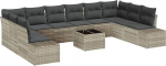 Rantry 11-teiliges Garten Sofa Set mit Kissen in Hellgrau Gartenlounge Model3355921