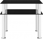 Tidyard klaasist k&uuml;ljelaua nurgalaud kohvilaud must roostevabast terasest 2 tasandiga elutoa laud 45 x 50 x 45 cm