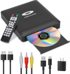 Mini HD DVD m&auml;ngija HDMI, 1080P Region Free DVD m&auml;ngija Smart TV-le, HDMI/RCA v&auml;ljundkaabel kaasas, madalam m&uuml;ra, sisseehitatud PAL/NTSC, CD m&auml;ngija koju