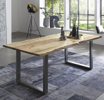 SAM Quintus Real Tree Edge Massiivne akaatsiapuidust s&ouml;&ouml;gilaud metallist jalgadega Akaatsia