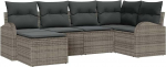 Rantry 6-teiliges Garten-Sofa-Set mit Kissen in Grau aus Poly-Rattan Gartenlounge Model3346109