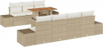 8-teiliges Garten Sofaset mit Kissen Beige Poly Rattan Gartenlounge Model3358661